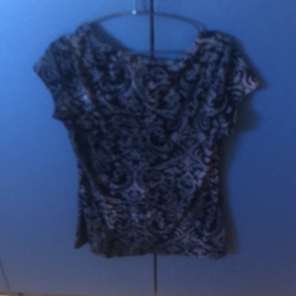 VINTAGE SAN FRANCISCO black velour top size L - Picture 8 of 9